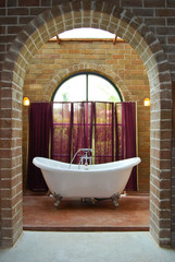 interior of vintage bathroom