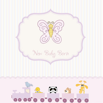 new baby born announcement card