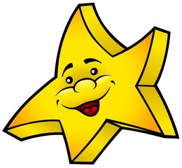 Smiling Star - colored cartoon illustration