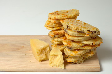 Homemade crackers with parmesan cheese