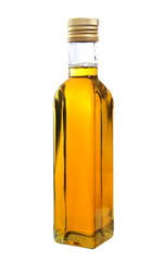 The bottle of olive oil isolated on the white background