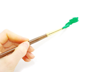 brush in a hand