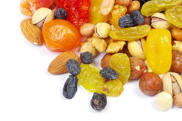 dried fruits on white