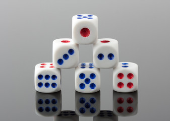 Pyramid of gambling dices