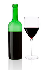 Wine bottle and glass.