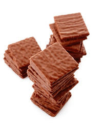Chocolate cookie isolated on white