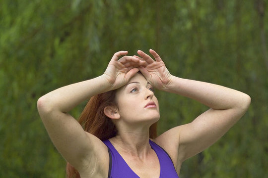 Girl Cooling Off After Workout