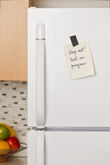 Note on refrigerator door