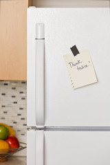 Note on refrigerator door