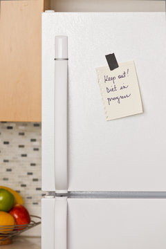 Note On Refrigerator Door