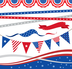 4th of July Borders and Elements