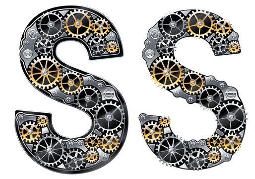 Vector mechanical alphabet of gears