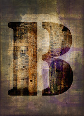 Lettre B fond grunge
