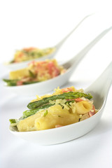 Green asparagus, ham and pasta casserole