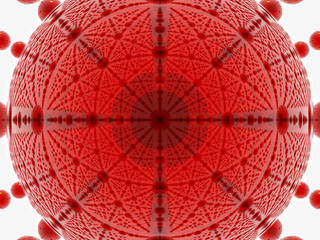 RED REFLECTIVE SPHERE abstract background