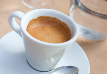 Close-up view of coffee cup