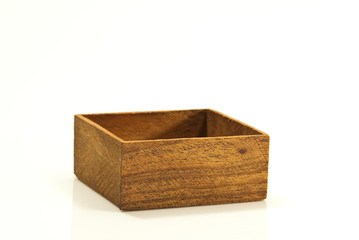 empty wood box on white background
