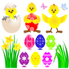 Set of Easter icons.
