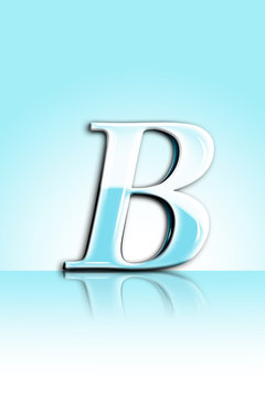 letter B with glass effect