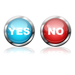 Botones futuristas texto YES y NO