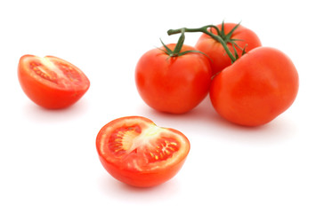 Tomatoes isolated on white background