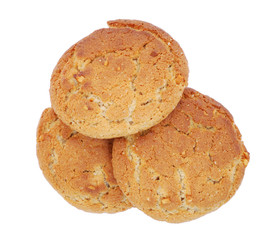 Three cookies isolated on white background