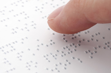 Braille reading - obrazy, fototapety, plakaty