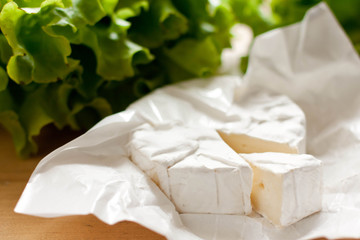 Sliced camambert cheese