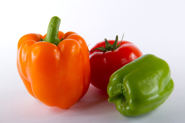 red and green pappers with tomato
