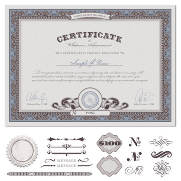 certificate or coupon (actual download without sample text)