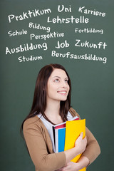 junge frau plant ihre zukunft