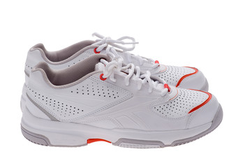 white sneakers macro