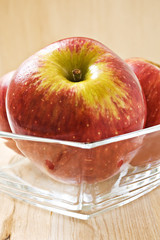 Fresh red apples - close up with very shallow depth of field