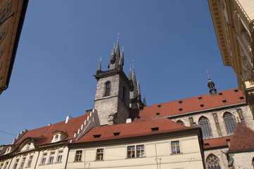 Fototapeta na wymiar The Church of Our Lady before Týn in Prague Czech Republic