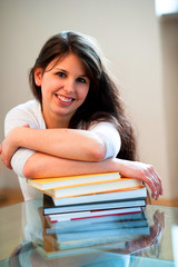 Girl with books