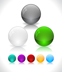 Glossy colorful abstract glass balls. EPS10 file.