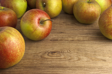 Apples on wooden table
