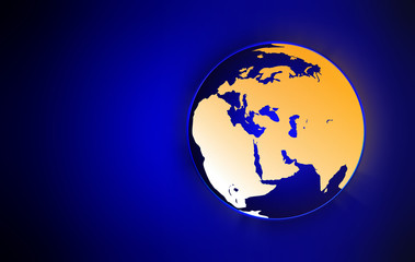 Earth globe in blue space