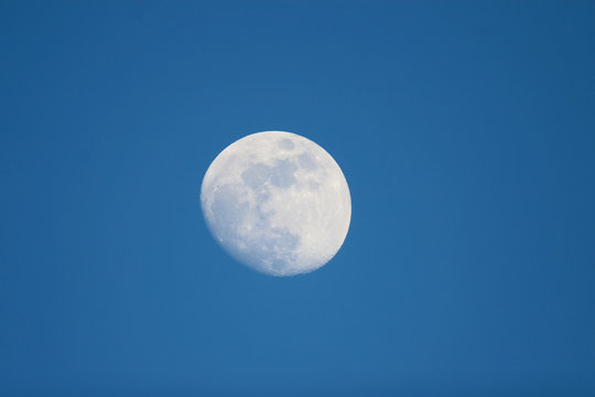 Moon with blue background