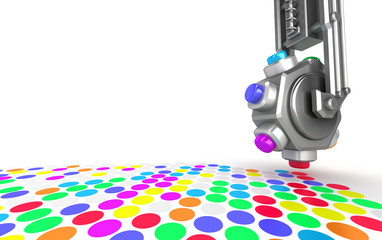 Printer make a picture closeup concept