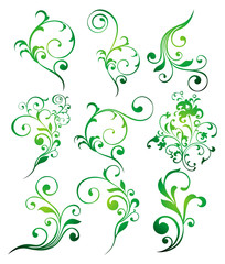 Set of floral elements