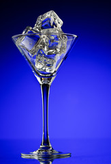 Martini glass with ice