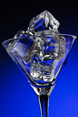 Martini glass with ice