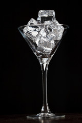 Martini glass with ice