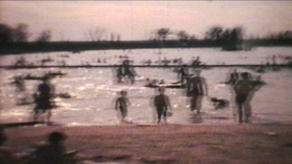 Kids Playing At The Beach (1966 - Vintage 8mm film)
