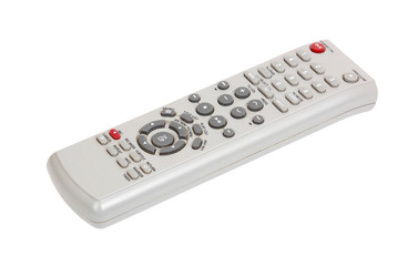 Remote control for dvd set on white background