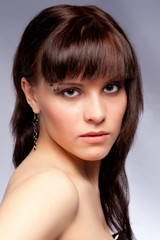 Fototapeta premium Portrait of beautiful girl, studio
