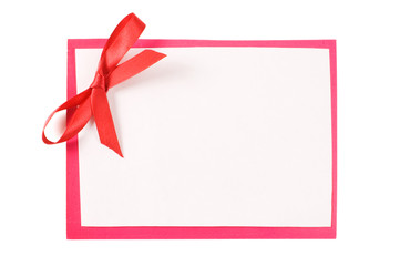 Colour paper with a red bow