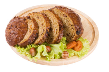 The cut bread isolated on white background