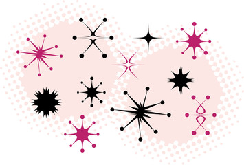 Retro Stars Clip Art Vintage